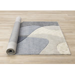 Recycled Polyester Modern Teardrop Area Rug - Blue Grey - 5' X 8'