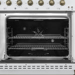 Forno Antico 48" White Freestanding Dual Fuel Double Oven Range (5.5 Cu. Ft.) - FFSGS6113-48WHT