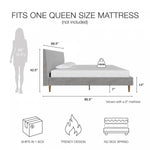 Daphne Upholstered Queen Bed - Light Gray Velvet