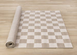 Logan Modern Checkered Area Rug - Beige Cream - 8' X 11'