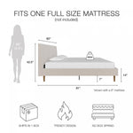 Daphne Upholstered Full Bed - Ivory Velvet