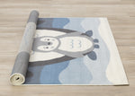 Kids Baby Penguin Area Rug - Grey Blue - 4' X 6'