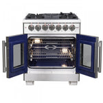 Forno Capriasca 30" Stainless Steel French Door Dual Fuel Range with True Convection (4.32 Cu. Ft.) - FFSGS6387-30