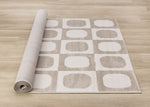 Logan Contemporary Modern Area Rug - Beige Cream - 5' X 8'