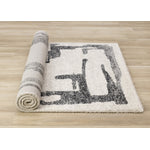 Marquee Modern Abstract Area Rug - Cream Black - 5' X 8'