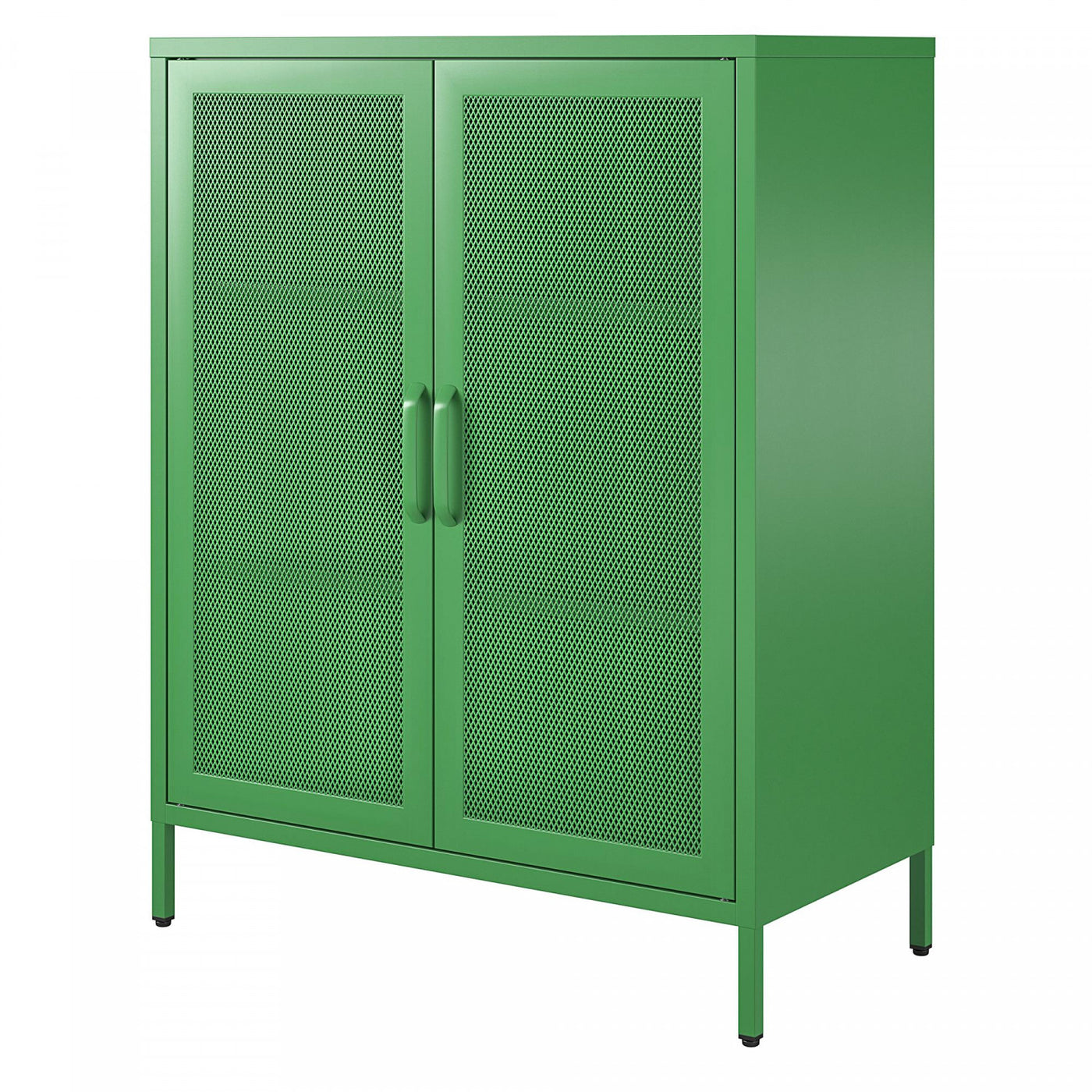 Channing 2 Door Storage Cabinet with Mesh Metal - Kelly Green