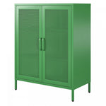 Channing 2 Door Storage Cabinet with Mesh Metal - Kelly Green