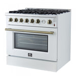 Forno Marco 36" White Freestanding Gas Range (5.36 Cu. Ft.) - FFSGS6277-36WHT