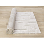 Luxury Plush Textured Shapes Area Rug - Cream - 5' X 8'
