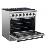 Forno Galiano 36" White French Door Freestanding Gas Range (5.36 Cu. Ft.) - FFSGS6244-36WHT