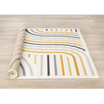 Functional Modern Curves Area Rug - Cream Yellow - 7' X 10'