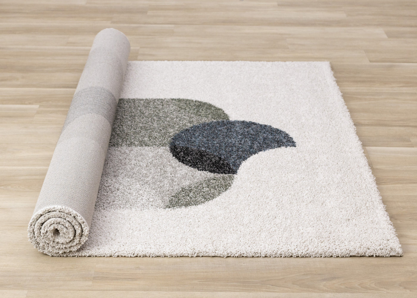 Misha Modern Geometric Area Rug - White Grey - 5' X 8'