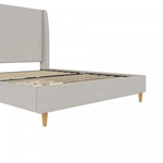 Tess Upholstered Wingback Queen Bed - Whiskey Gray Linen