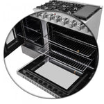 Forno Galiano 48" Stainless Steel French Door Freestanding Dual Fuel Double Oven Range (6.58 Cu. Ft.) - FFSGS6356-48