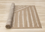 Functional Contemporary Lines Area Rug - Brown Cream - 7' X 10'