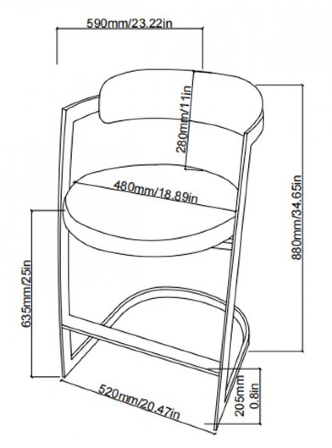 Makai Counter Stool - Gold - Set of Two