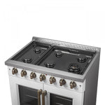 Forno Galiano 36" White French Door Freestanding Gas Range (5.36 Cu. Ft.) - FFSGS6444-36WHT