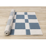 Finley Modern Geometric Area Rug - Blue White - 5' X 8'