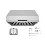 Hauslane Stainless Steel PRO Series 36" Versatile Under Cabinet or Wall Mounted Range Hood with Smart App Control - PRO500SS-36