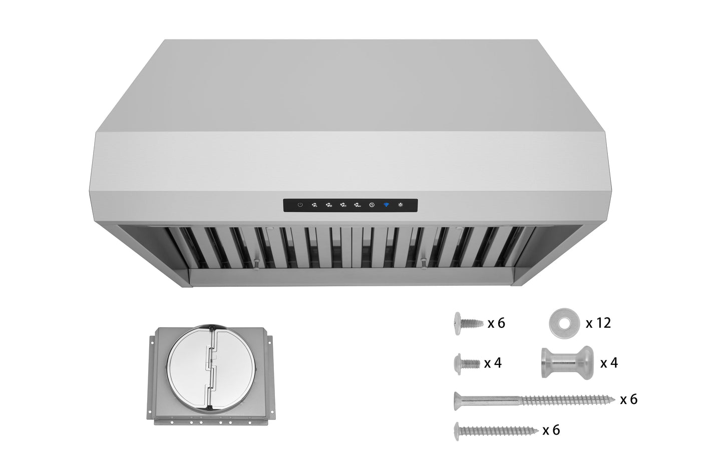 Hauslane Stainless Steel PRO Series 36" Versatile Under Cabinet or Wall Mounted Range Hood with Smart App Control - PRO500SS-36