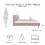 Daphne Upholstered Full Bed - Blush Velvet