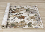 Sterling Contemporary Floral Area Rug - Cream Green Rust - 5' X 8'