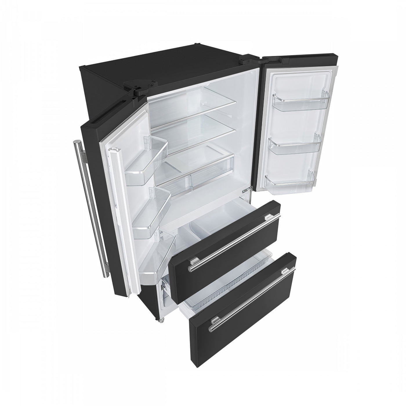 Forno Moena Black Counter-Depth French Door Refrigerator with Ice Maker (19.2 Cu. Ft.) - FFRBI1820-36BLK
