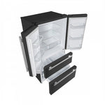 Forno Moena 36" 19.2 Cu.Ft. Black Counter-Depth French Door Refrigerator with Ice Maker - FFRBI1820-36BLK
