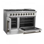 Forno Galiano 48" White Freestanding French Door Double Oven Gas Range (6.58 Cu. Ft.) - FFSGS6444-48WHT