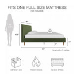 Daphne Upholstered Full Bed - Olive Green Velvet