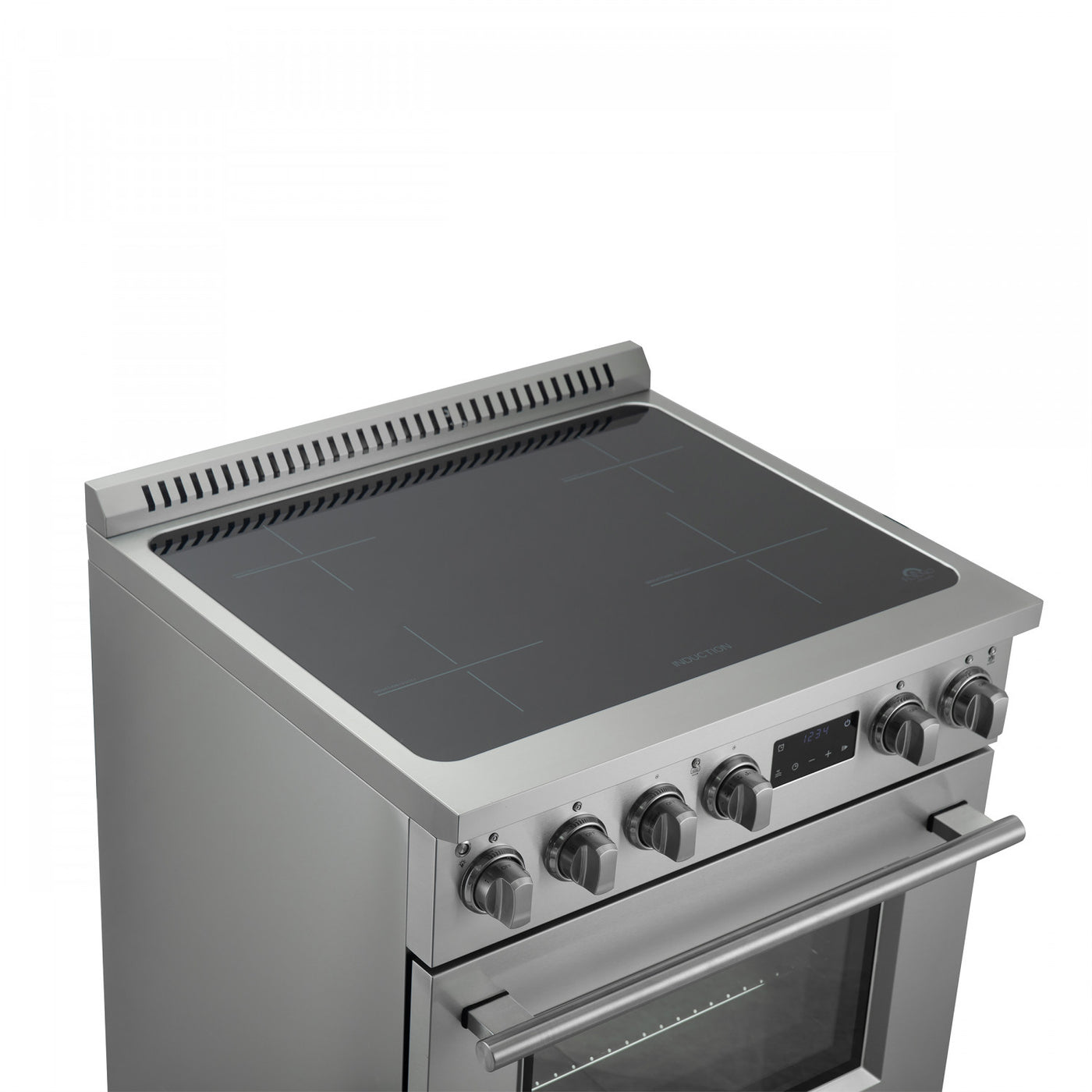 Forno Torino Stainless Steel 30" True Convection Induction Range with Air Fry and Air Sous Vide (4.32 Cu. Ft.) - FFSIN0936-30