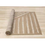 Functional Contemporary Lines Area Rug - Brown Cream - 8' X 11'
