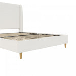 Tess Upholstered Wingback Queen Bed - Ivory Linen