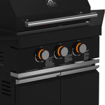 Forno All'Aperto Black Countertop Outdoor Kitchen with 86,600 BTU BBQ, 24" Plancha and 18" Pizza Oven - FODKT2568BLK
