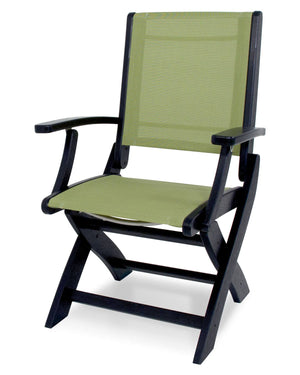 POLYWOOD® Coastal Folding Chair - Textured Black/Kiwi