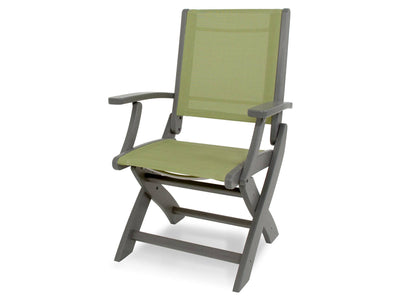 POLYWOOD® Coastal Folding Chair - Textured Silver/Slate Grey /Kiwi