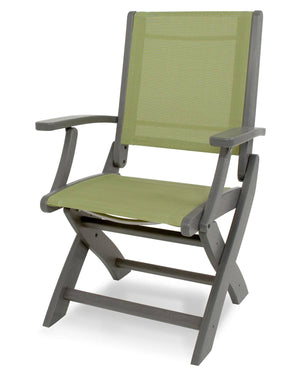 POLYWOOD® Coastal Folding Chair - Textured Silver/Slate Grey /Kiwi