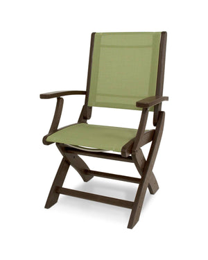 POLYWOOD® Coastal Folding Chair - Satin Mahogany/Mahogany/Kiwi