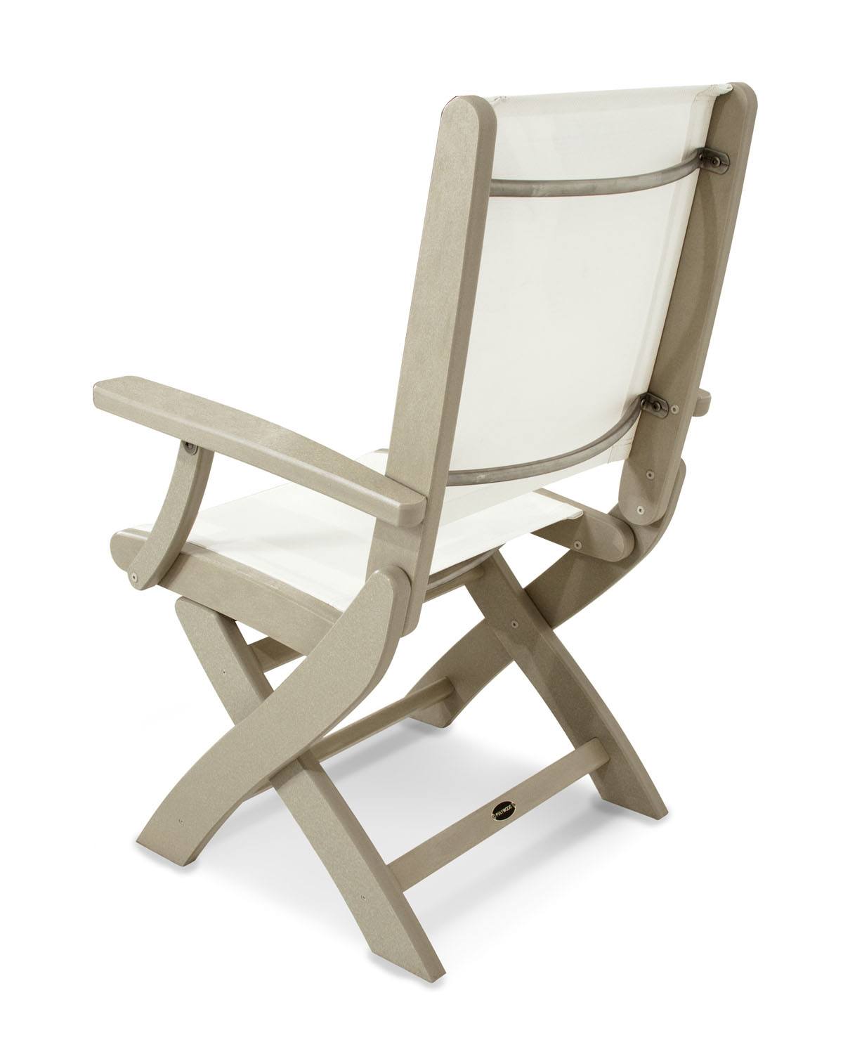 POLYWOOD® Coastal Folding Chair - Sand/White