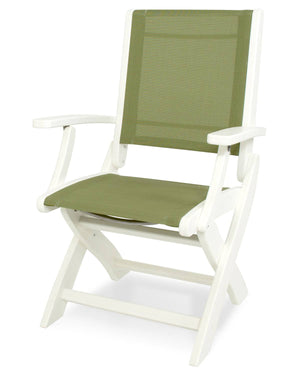 POLYWOOD® Coastal Folding Chair - White/ Kiwi