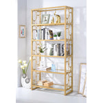 Avenal - III Bookshelf - Gold and Clear Glass