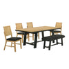 Madelyn 6-Piece Dining Set - Natural Pine, Black
