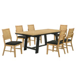 Madelyn 7-Piece Dining Set - Natural Pine, Black