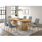 Mikael Dining Chair - Grey, Light Oak