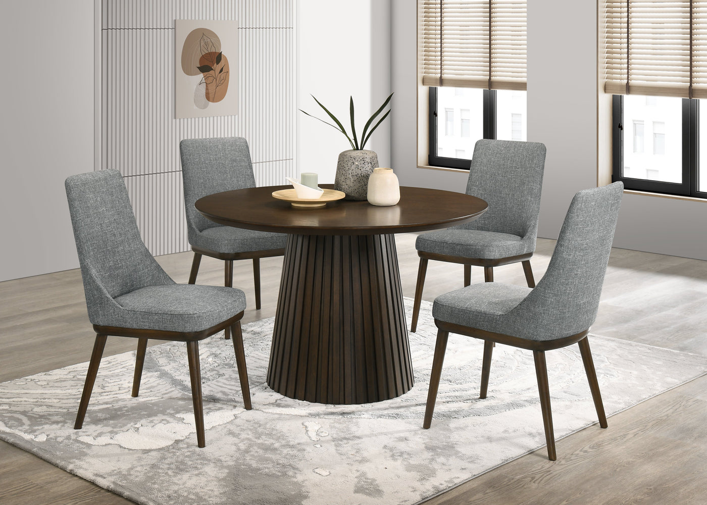 Mikael Dining Chair - Grey, Weathered Oak