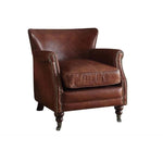 Lavish Leather Accent Chair - Vintage Dark Brown
