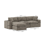 Jade All Foam Sectional - Brown