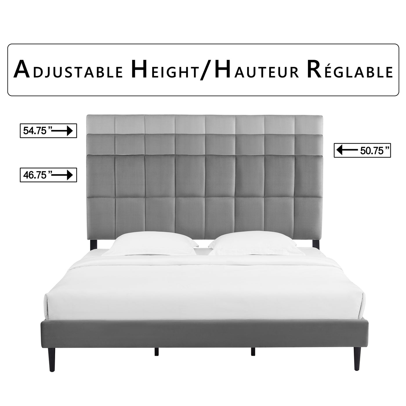 Sasha 3-Piece King Bed - Grey