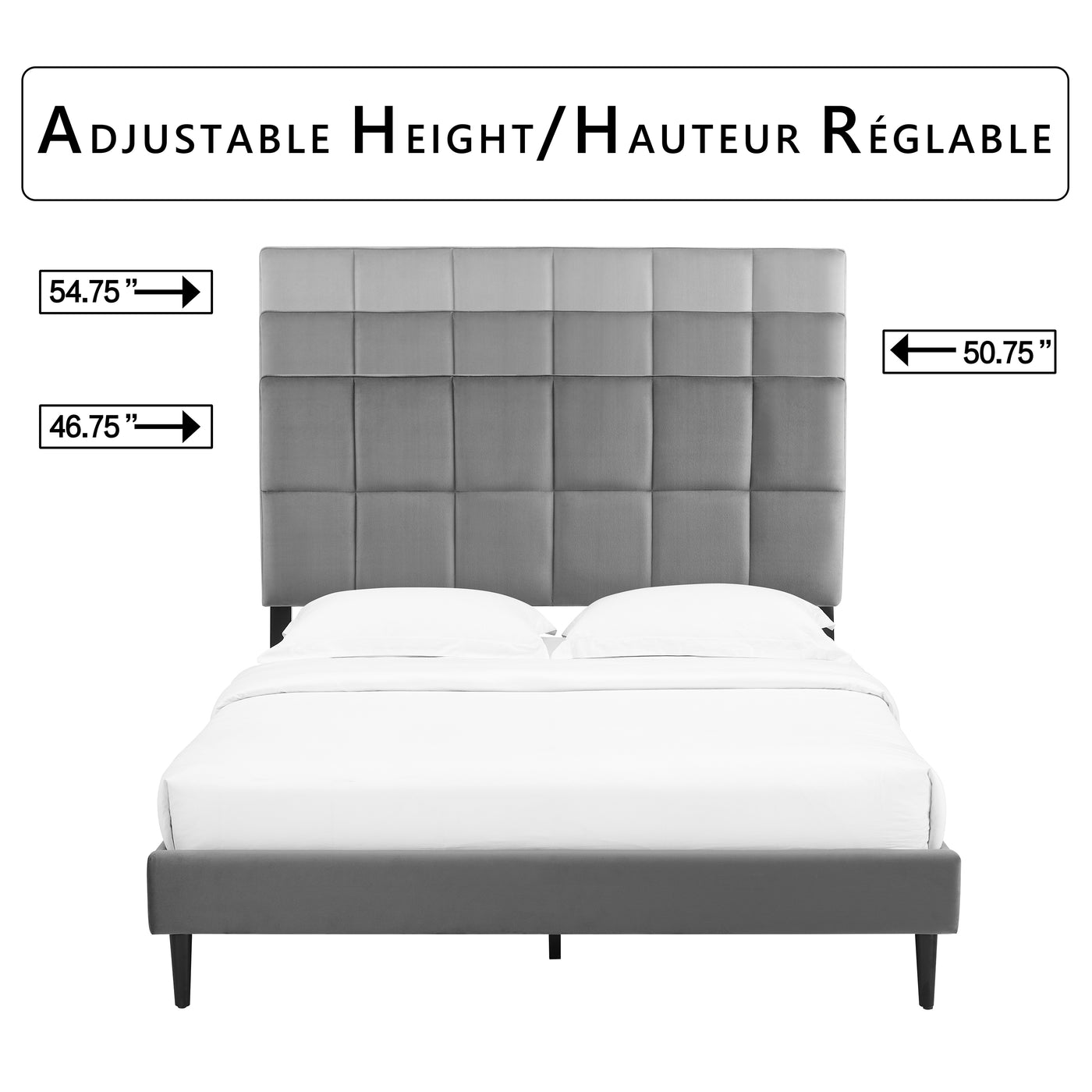 Sasha 3-Piece Queen Bed - Grey