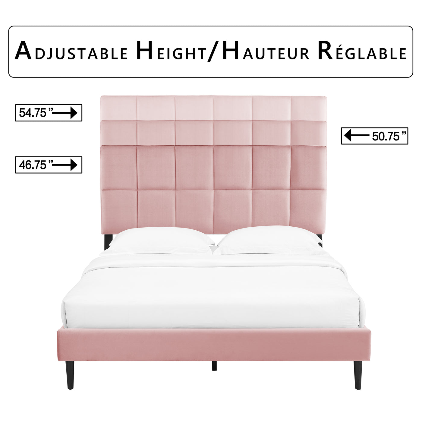Sasha 3-Piece Queen Bed - Pink